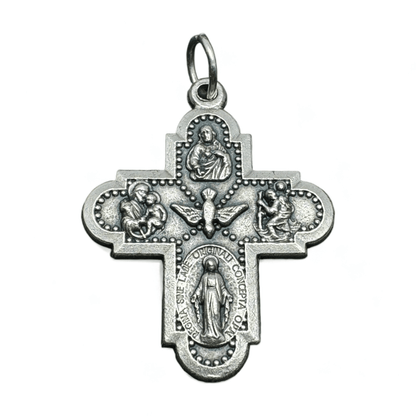 Four Way Greek Cross - Crucifix - Blessed By Pope - Rosary Parts | Catholically