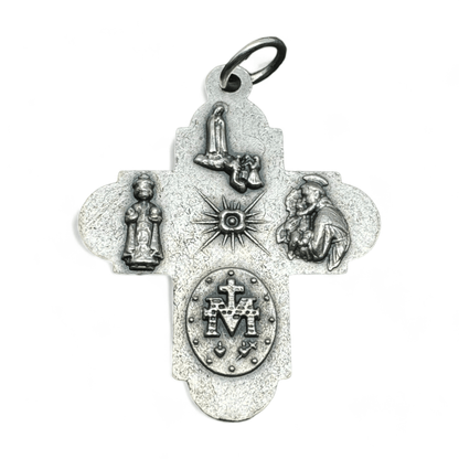 Four Way Greek Cross - Crucifix - Blessed By Pope - Rosary Parts | Catholically