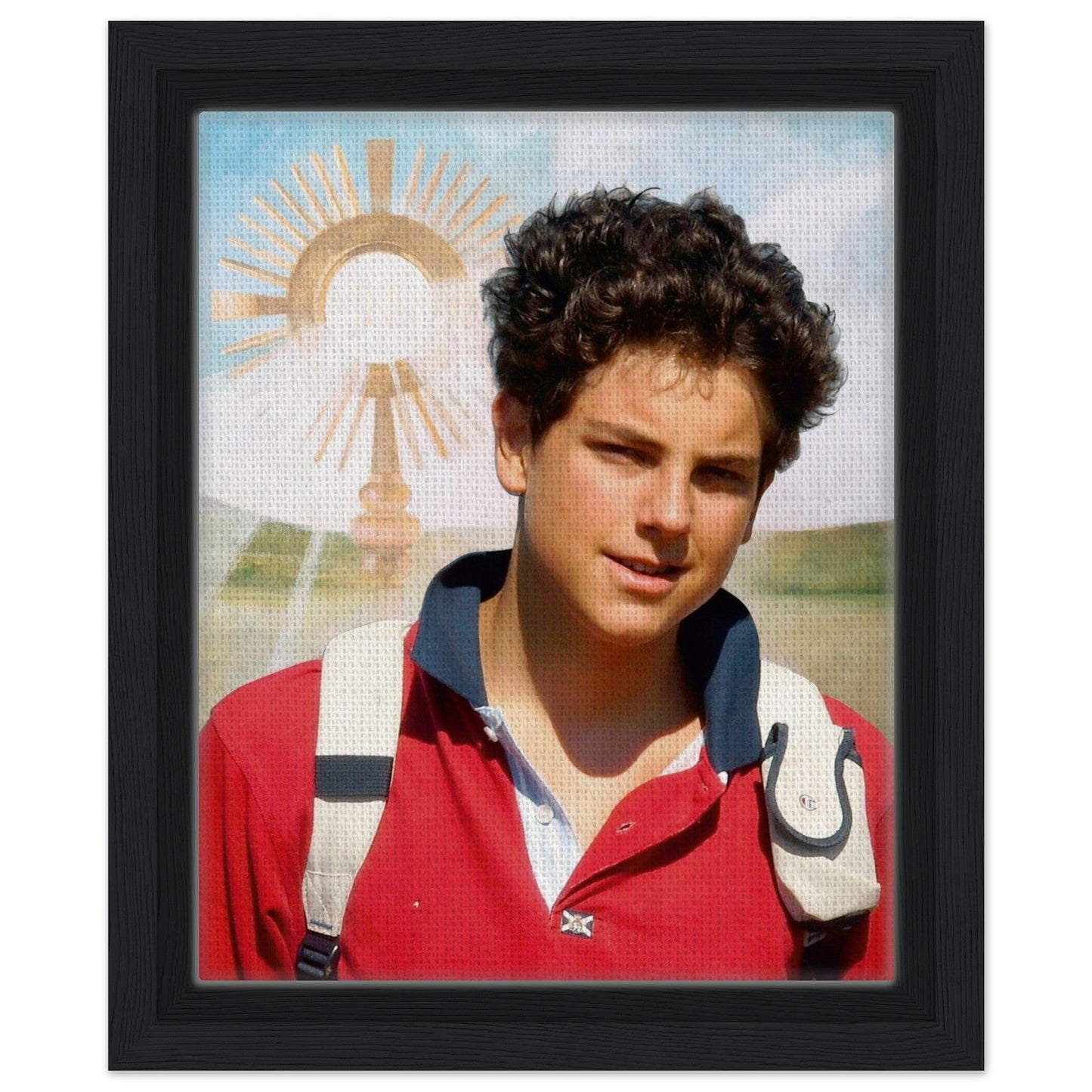 Framed Canvas Print of Saint Carlo Acutis – A Modern Saint for Every Home | Catholically