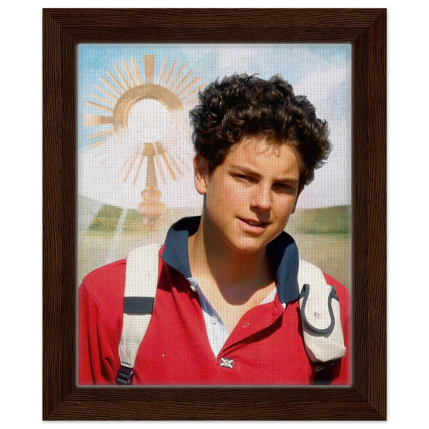 Framed Canvas Print of Saint Carlo Acutis – A Modern Saint for Every Home | Catholically