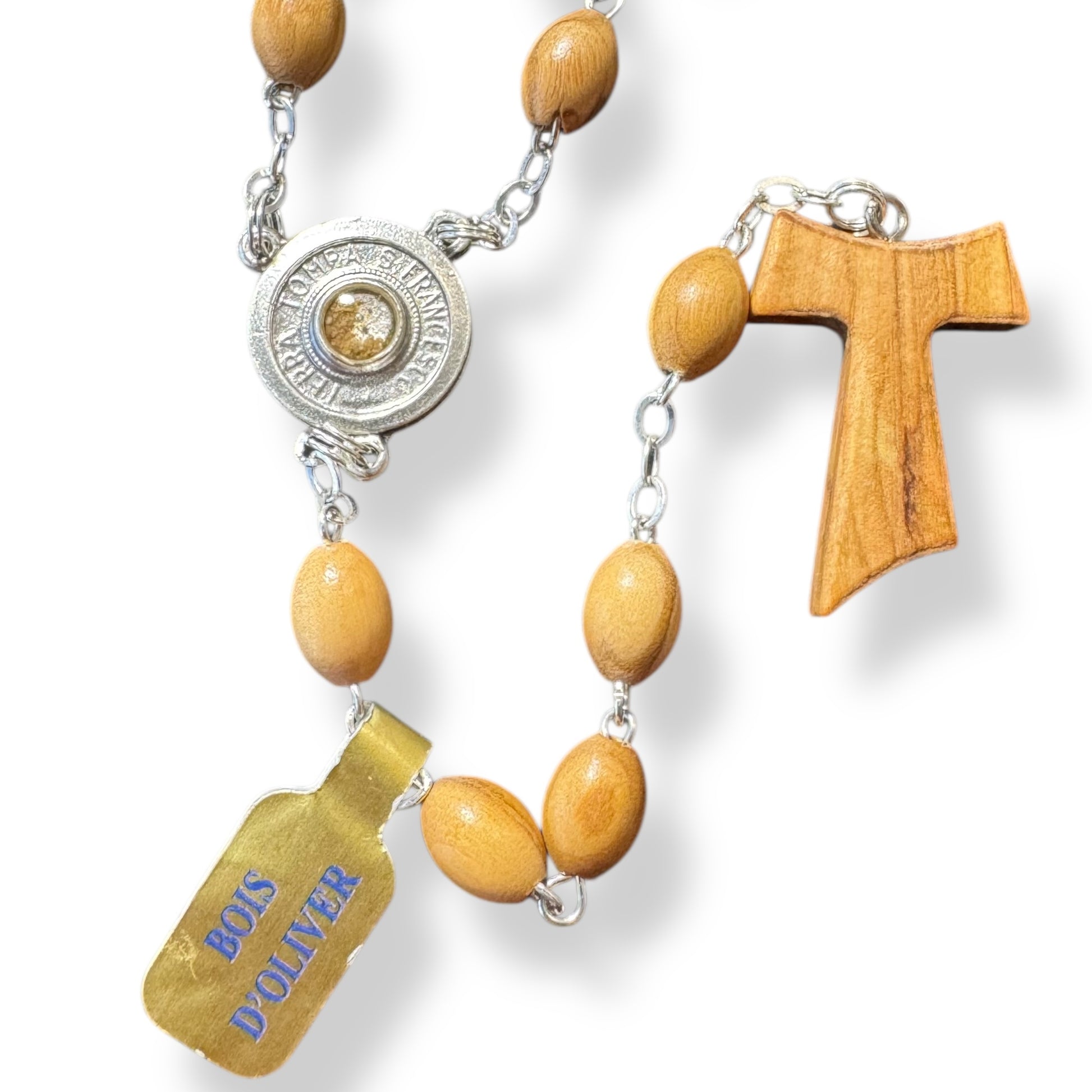 Franciscan Rosary Blessed By Pope - St. Francis  Assisi Tau Wooden Praying Beads | Catholically