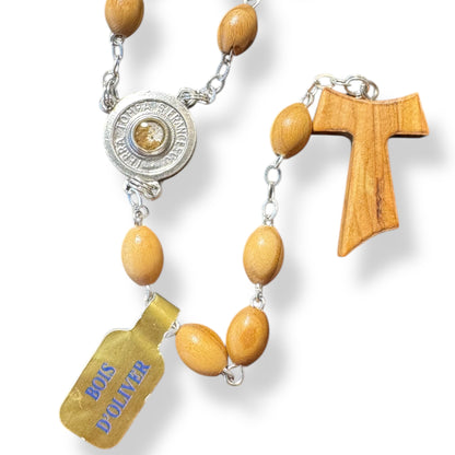Franciscan Rosary Blessed By Pope - St. Francis  Assisi Tau Wooden Praying Beads | Catholically