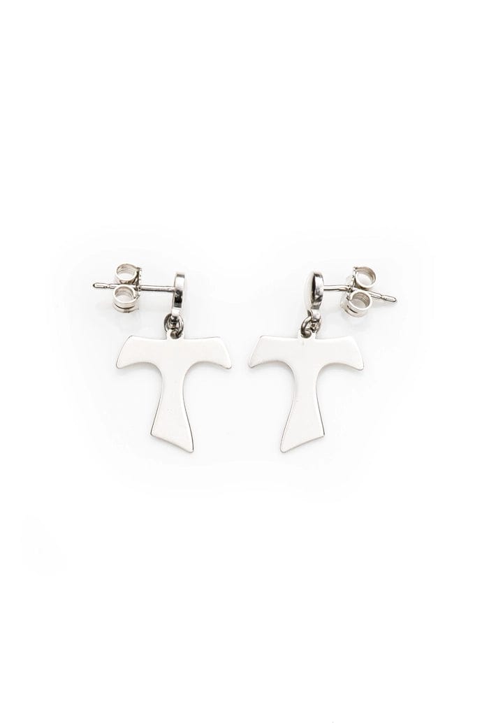 Franciscan Tau 925 Sterling Silver Earrings - Pendants Blessed By Pope | Catholically