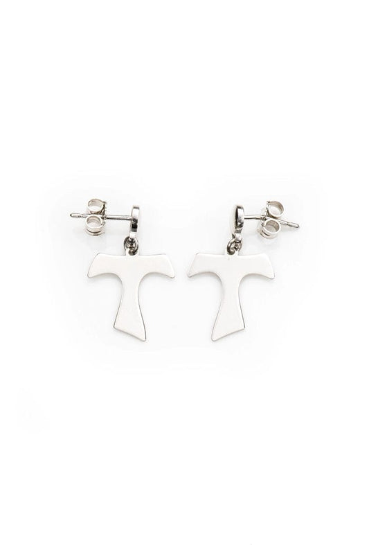 Franciscan Tau 925 Sterling Silver Earrings - Pendants Blessed By Pope | Catholically