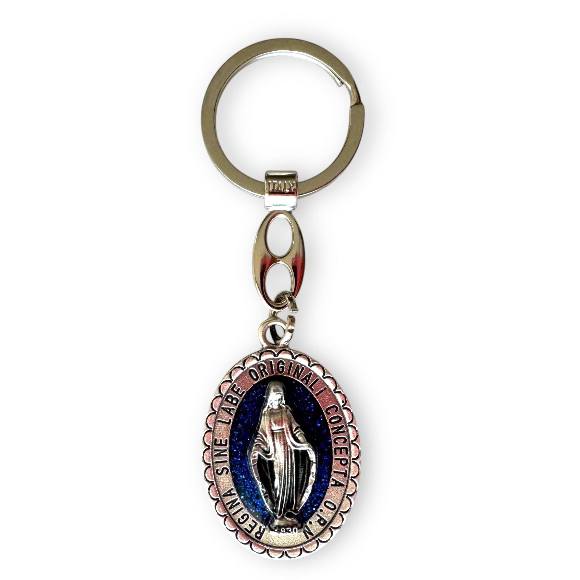 Glittery Miraculous Medal | Catholic | Key Ring | Keychain | Blessed By Pope | Catholically
