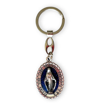 Glittery Miraculous Medal | Catholic | Key Ring | Keychain | Blessed By Pope | Catholically