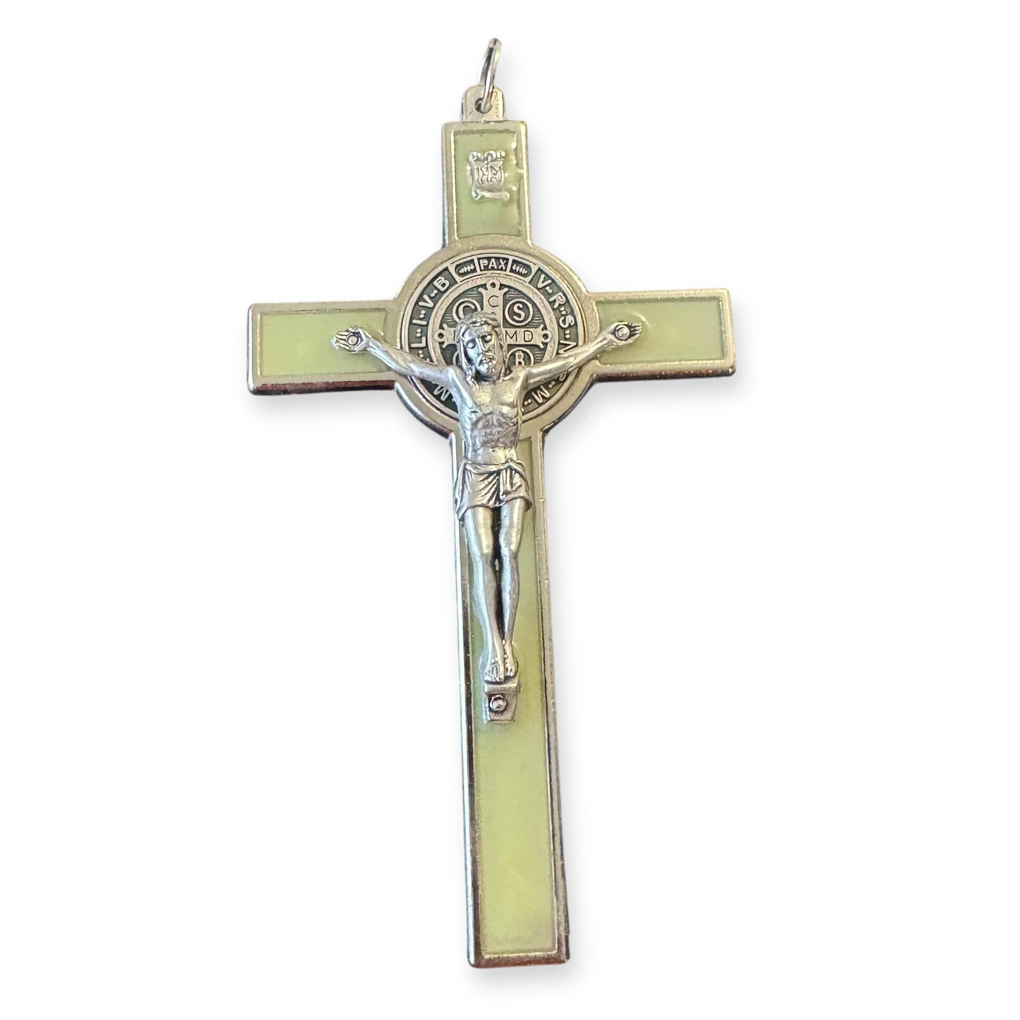 Glow in the dark 4 1/2" St. Benedict Crucifix Exorcism Blessed San Benito Cruz | Catholically