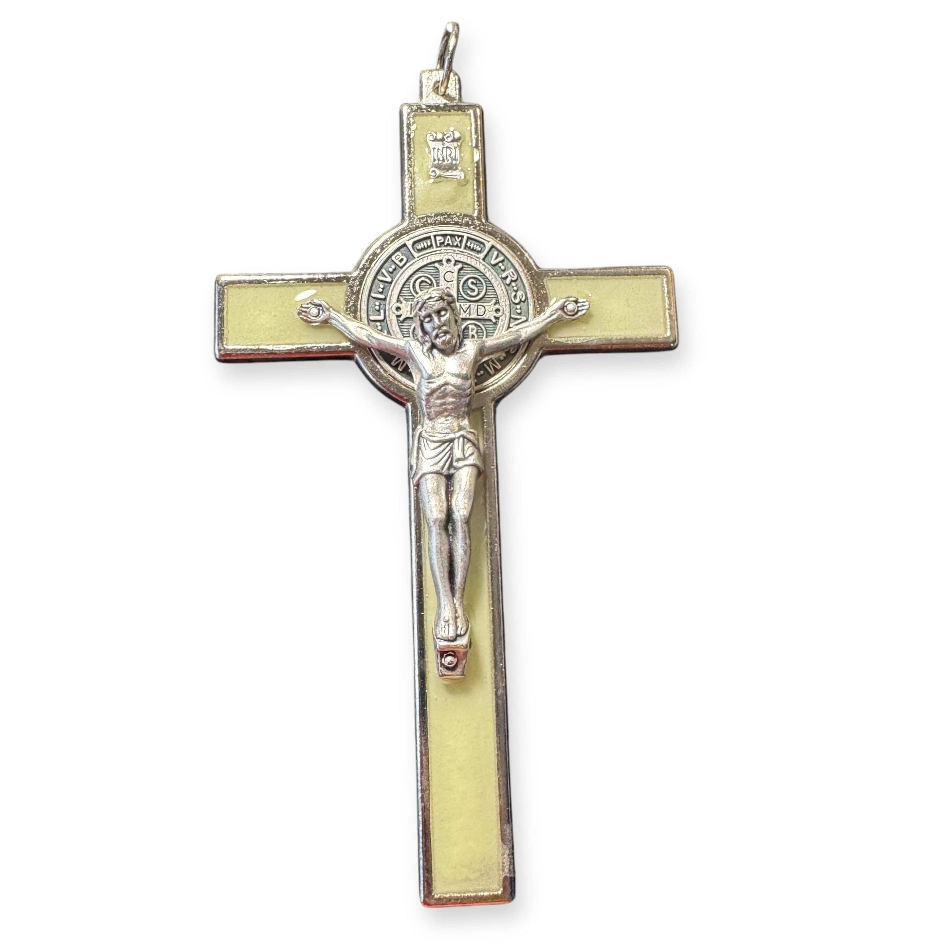 Glow in the dark 4 1/2" St. Benedict Crucifix Exorcism Blessed San Benito Cruz | Catholically