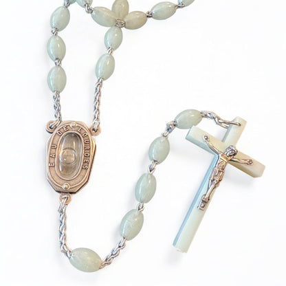 Glow in the Dark Rosary Lourdes Water Relic Medal - Blessed By Pope | Catholically