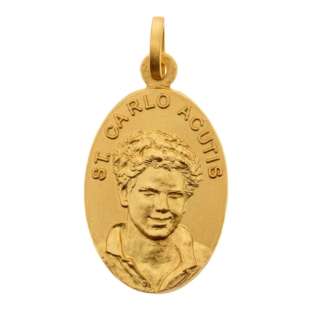 Gold Plated Sterling Silver Medal of St. Carlo Acutis – Saint of the Eucharist | Catholically