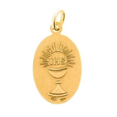 Gold Plated Sterling Silver Medal of St. Carlo Acutis – Saint of the Eucharist | Catholically
