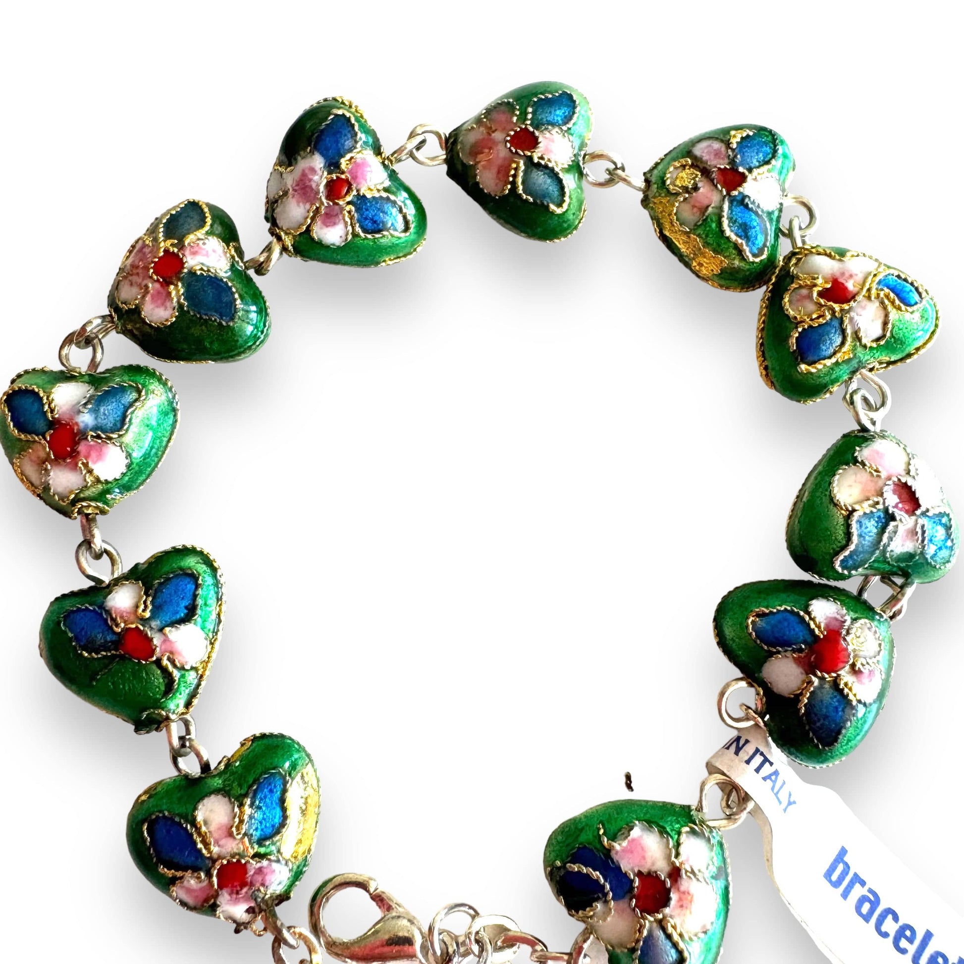 Green Bracelet Cloisonne Rosary  - Blessed By Pope | Catholically