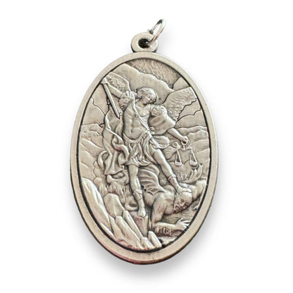 Guardian Angel and St. Michael Medallion - Blessed by Pope | Catholically