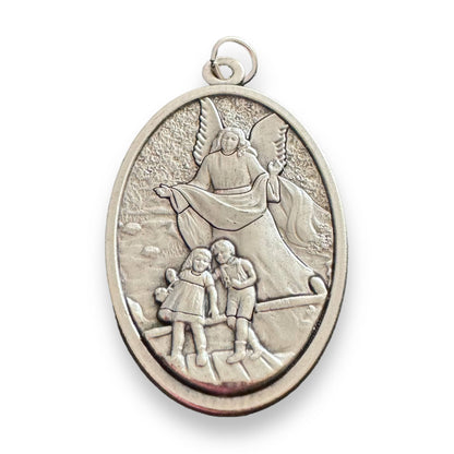 Guardian Angel and St. Michael Medallion - Blessed by Pope | Catholically