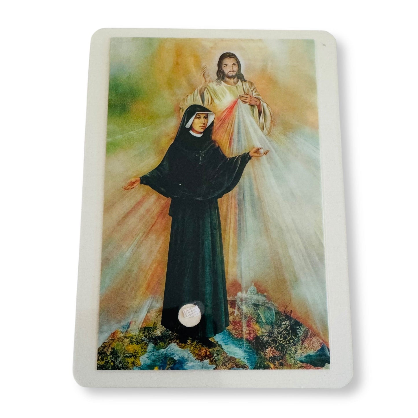 Holy Card with Relic : St. Faustina Kowalska | Catholically
