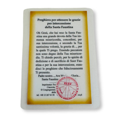 Holy Card with Relic : St. Faustina Kowalska | Catholically