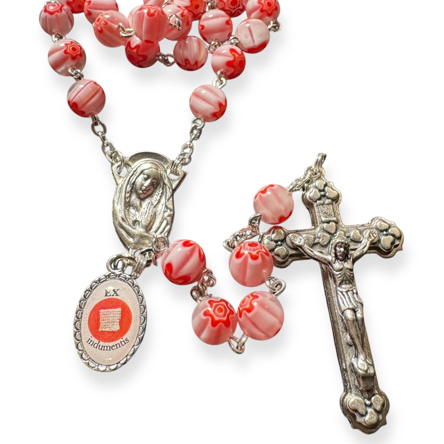 Holy Communion St. John Paul II Pink Relic Rosary - Blessed By Pope | Catholically