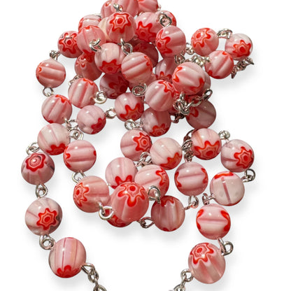 Holy Communion St. John Paul II Pink Relic Rosary - Blessed By Pope | Catholically