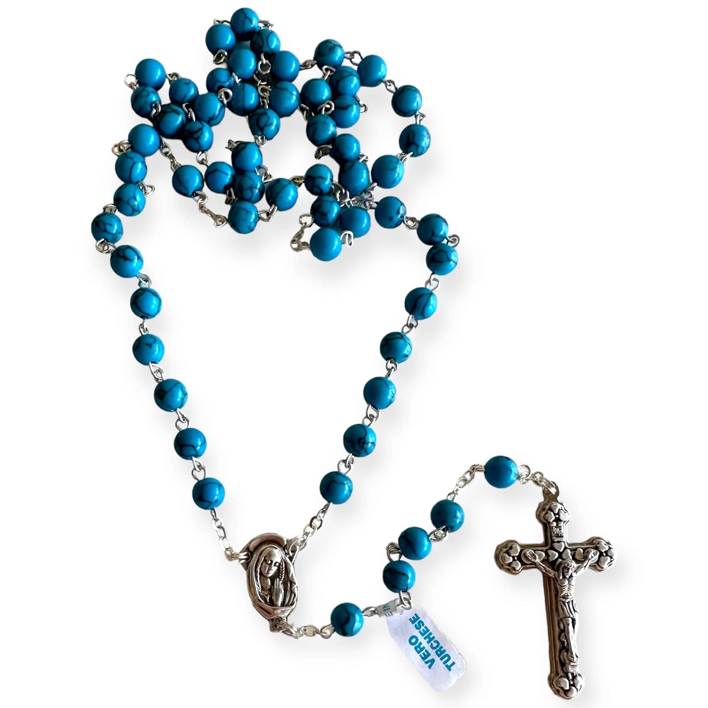 Holy Communion Turquoise Quartz Rosary -Confirmation -Baptism -Wedding | Catholically