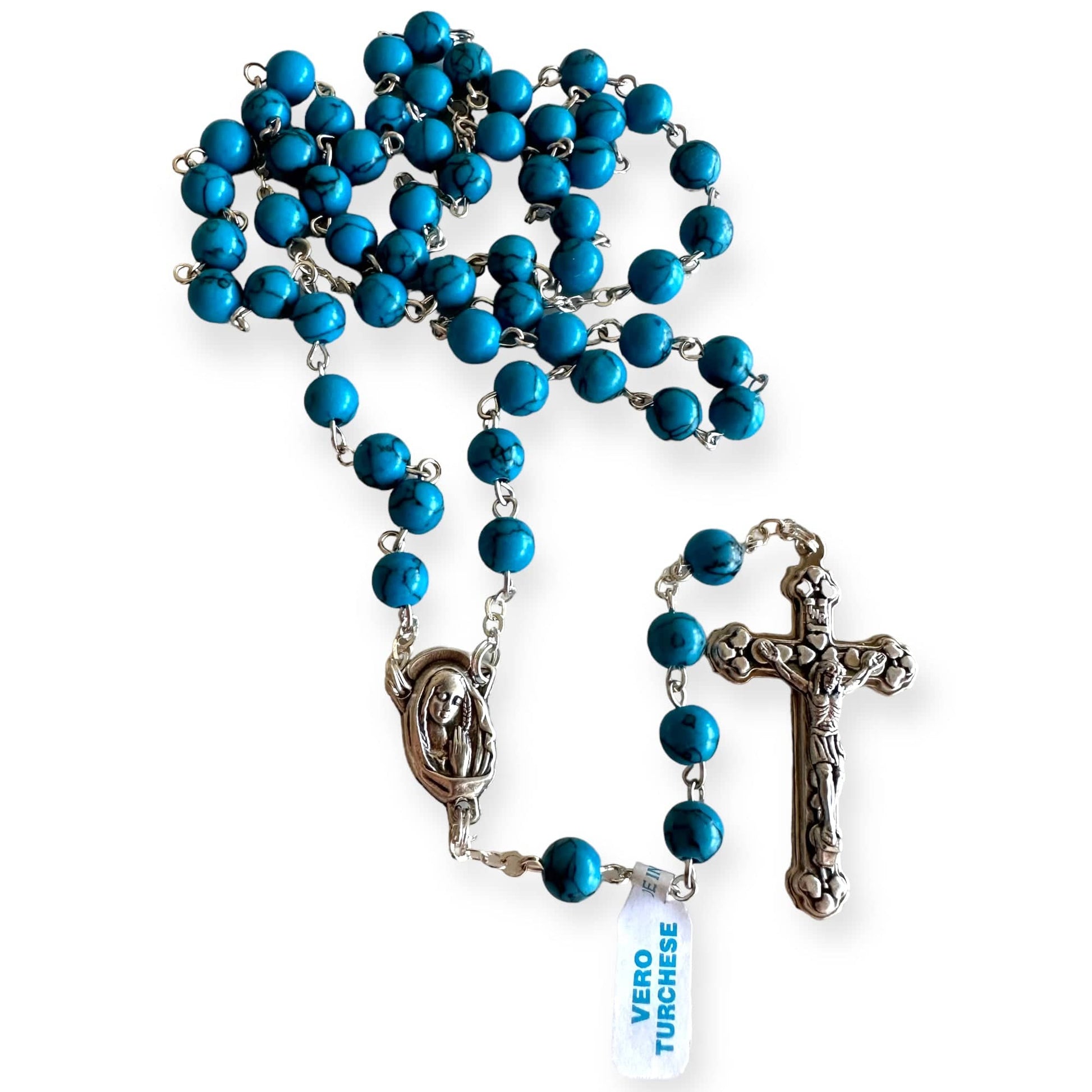 Holy Communion Turquoise Quartz Rosary -Confirmation -Baptism -Wedding | Catholically