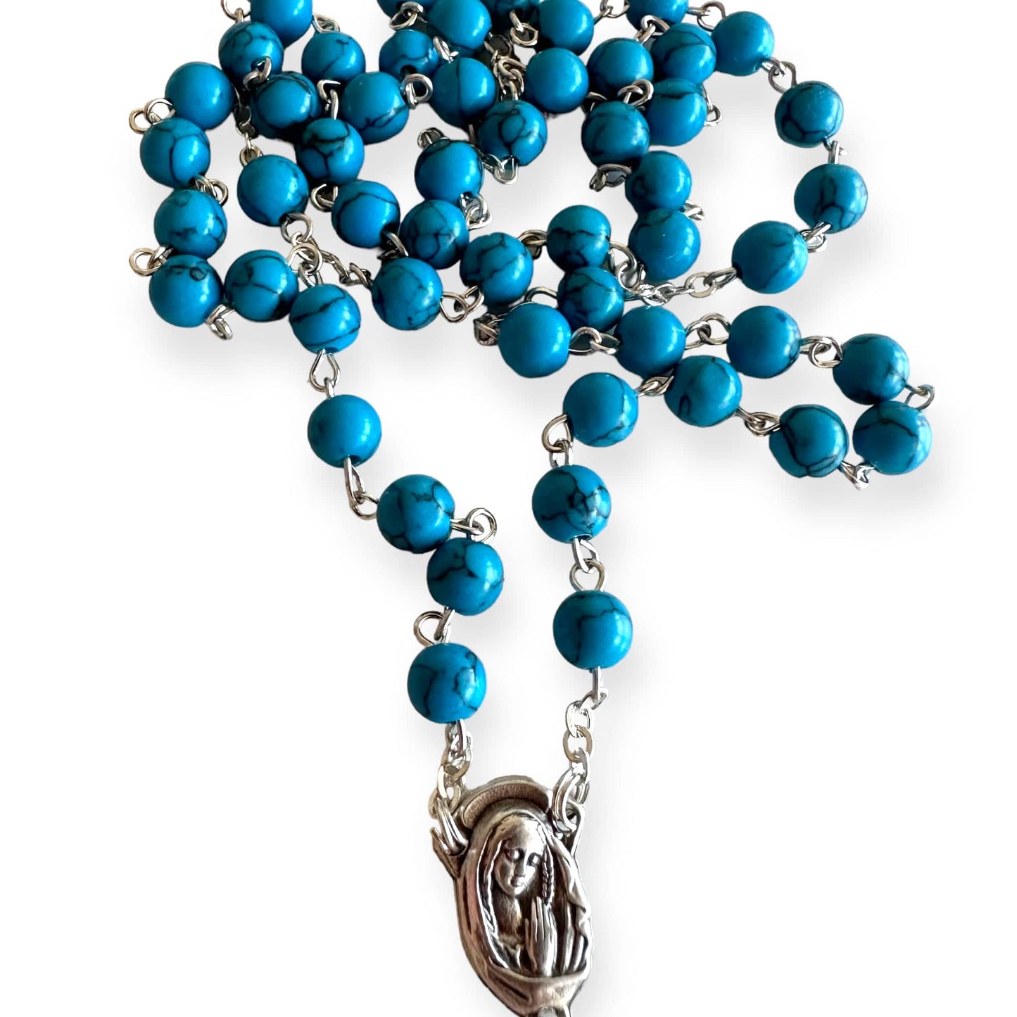Holy Communion Turquoise Quartz Rosary -Confirmation -Baptism -Wedding | Catholically