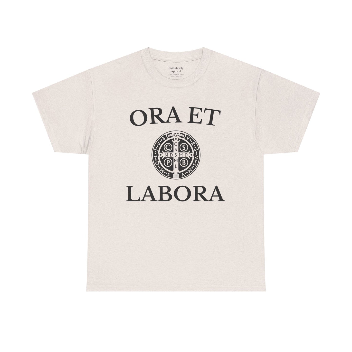 Printify T-Shirt Ice Grey / S Inspirational Unisex Heavy Cotton Tee - 'Ora et Labora' Message