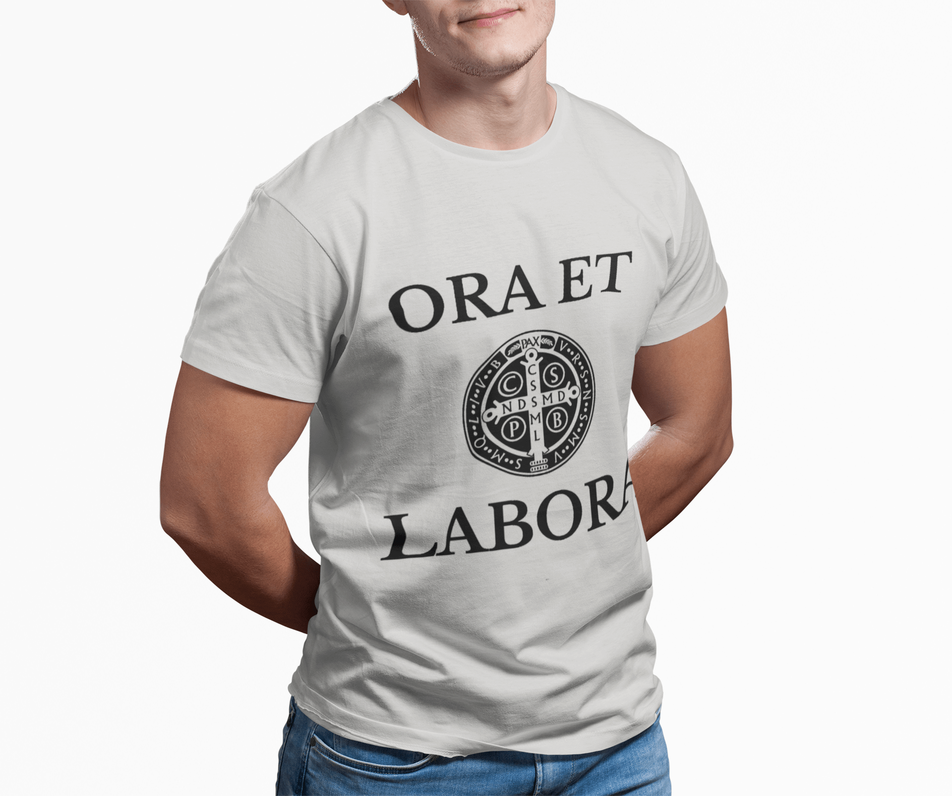 Printify T-Shirt Inspirational Unisex Heavy Cotton Tee - 'Ora et Labora' Message