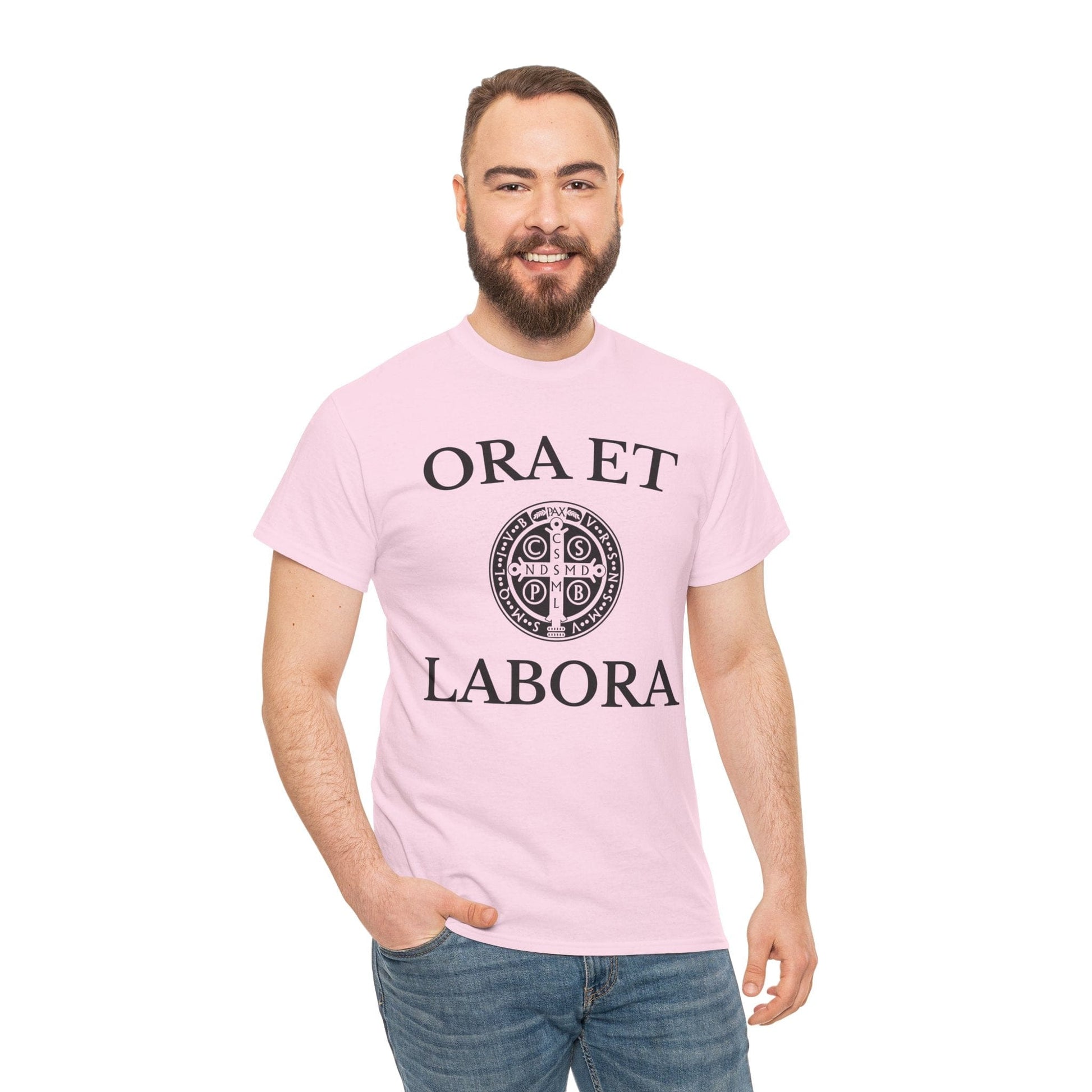 Printify T-Shirt Inspirational Unisex Heavy Cotton Tee - 'Ora et Labora' Message