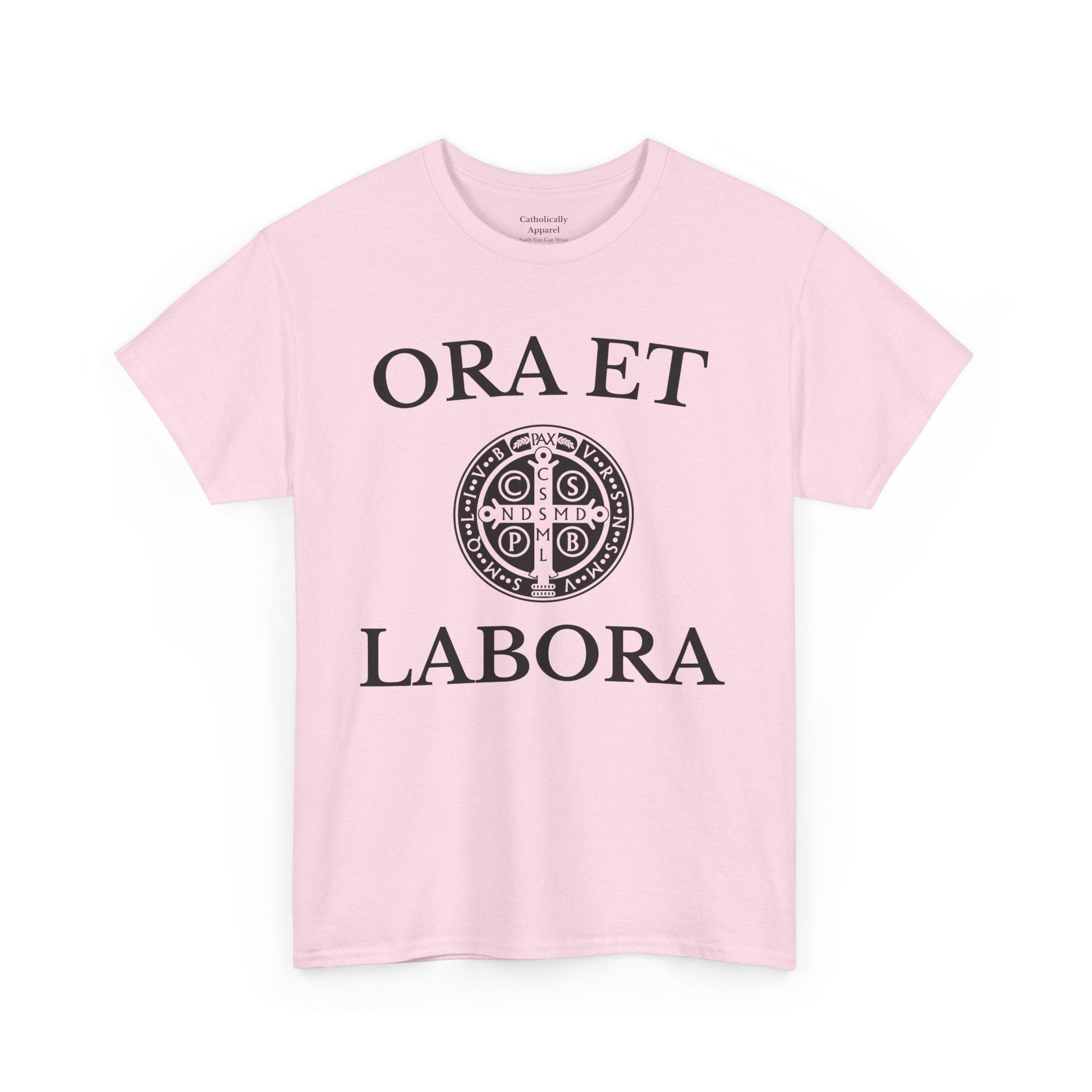 Printify T-Shirt Inspirational Unisex Heavy Cotton Tee - 'Ora et Labora' Message