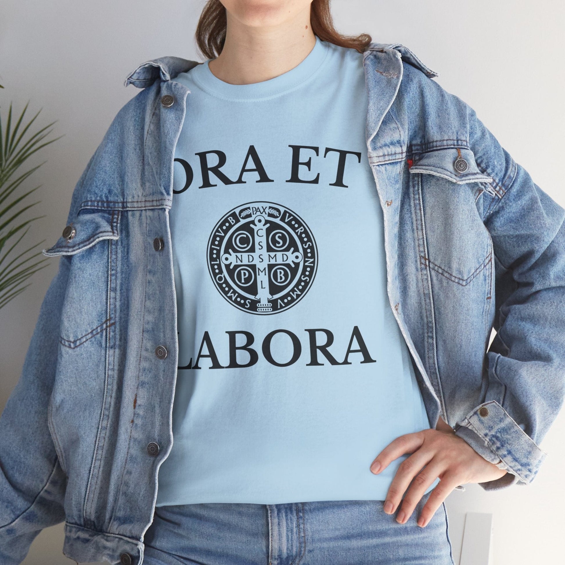 Printify T-Shirt Inspirational Unisex Heavy Cotton Tee - 'Ora et Labora' Message