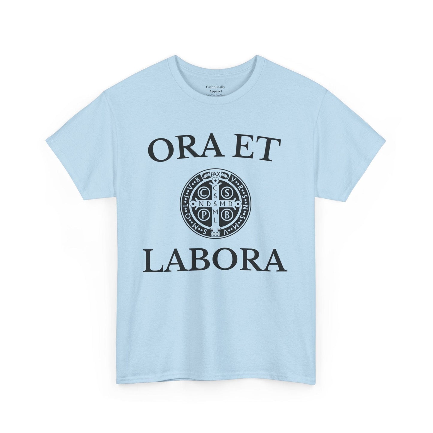 Printify T-Shirt Inspirational Unisex Heavy Cotton Tee - 'Ora et Labora' Message