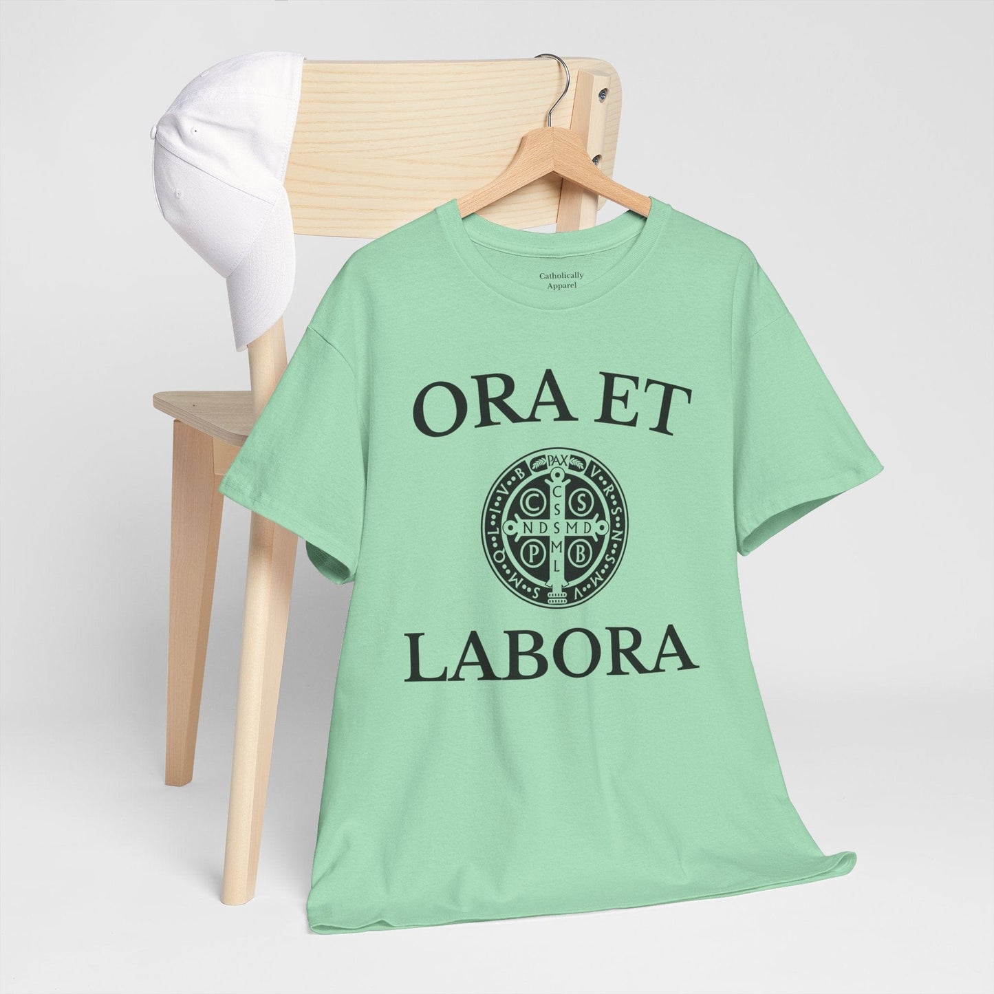 Printify T-Shirt Inspirational Unisex Heavy Cotton Tee - 'Ora et Labora' Message