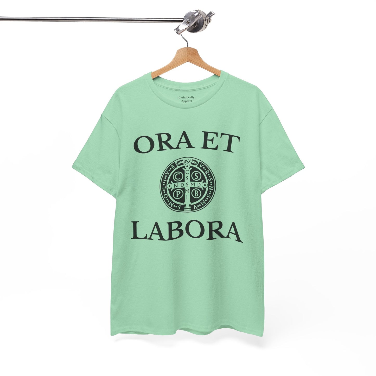 Printify T-Shirt Inspirational Unisex Heavy Cotton Tee - 'Ora et Labora' Message