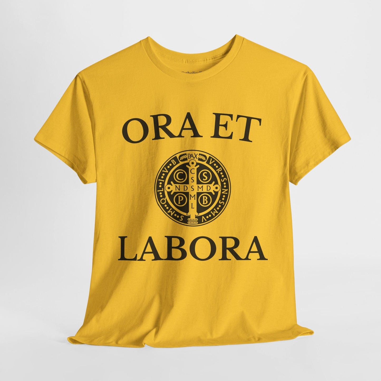 Printify T-Shirt Inspirational Unisex Heavy Cotton Tee - 'Ora et Labora' Message
