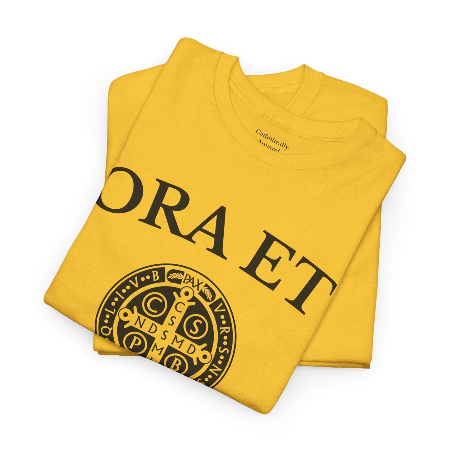Printify T-Shirt Inspirational Unisex Heavy Cotton Tee - 'Ora et Labora' Message