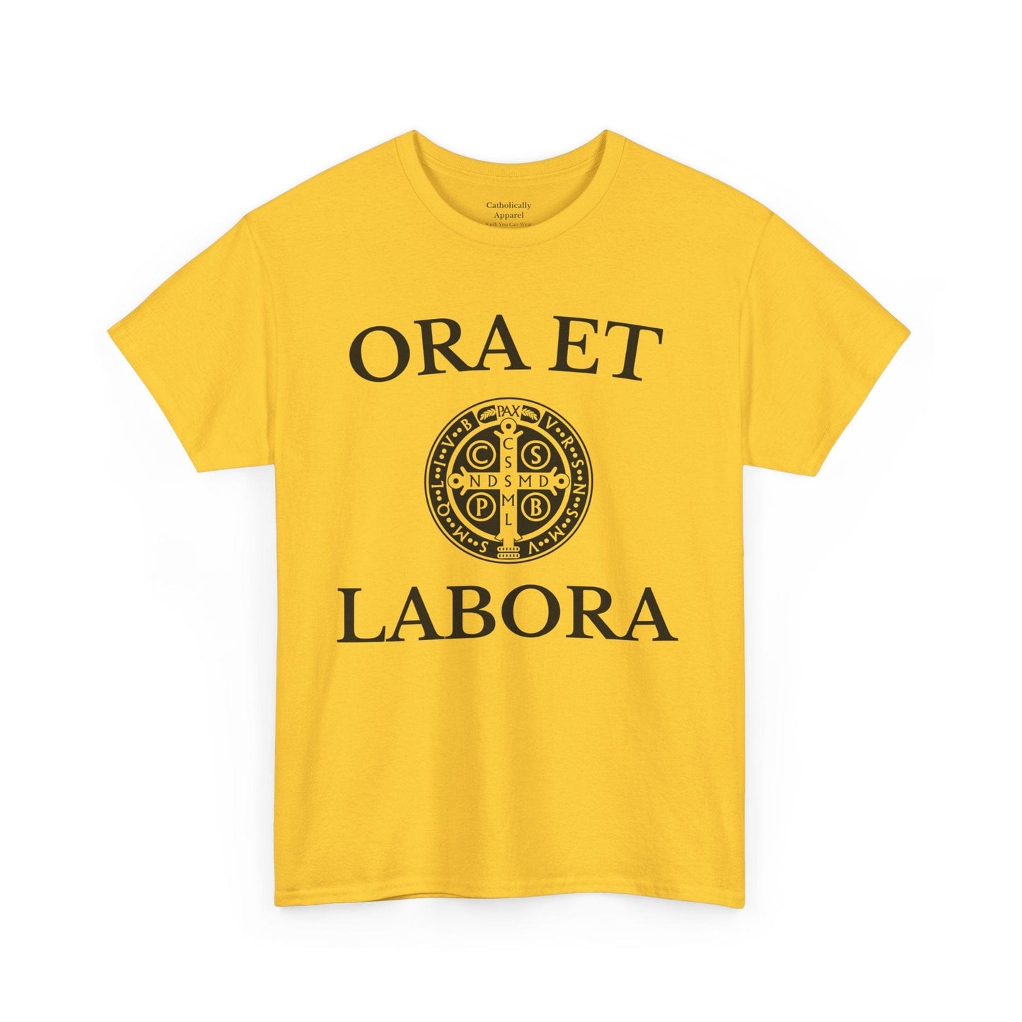 Printify T-Shirt Inspirational Unisex Heavy Cotton Tee - 'Ora et Labora' Message