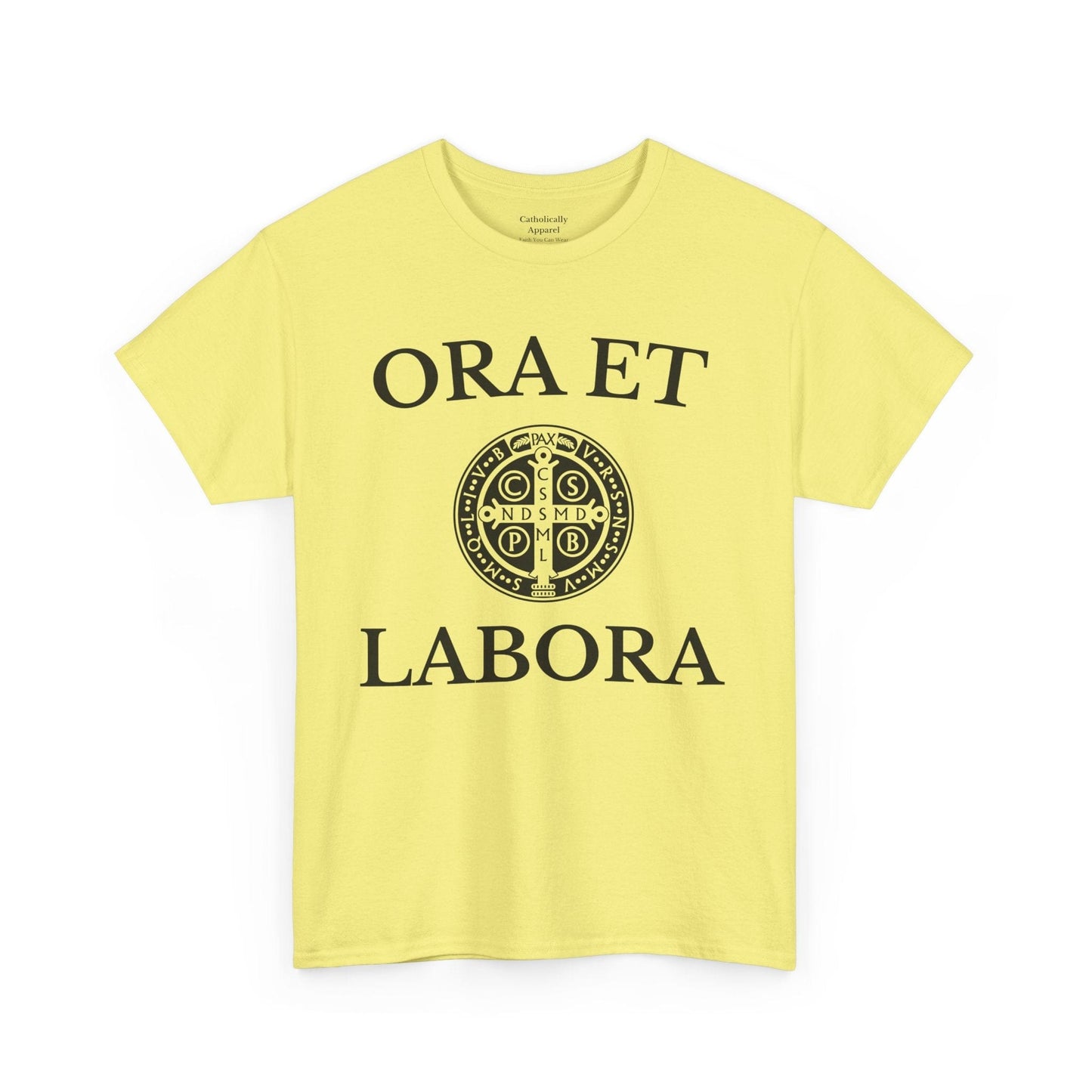 Printify T-Shirt Inspirational Unisex Heavy Cotton Tee - 'Ora et Labora' Message