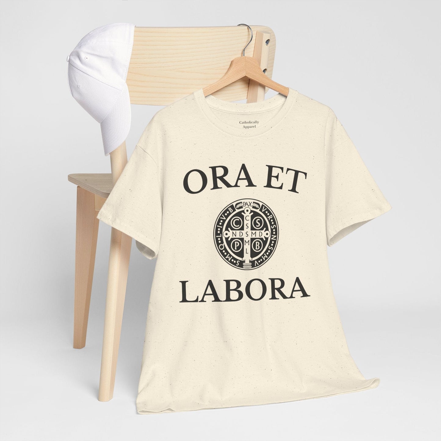 Printify T-Shirt Inspirational Unisex Heavy Cotton Tee - 'Ora et Labora' Message