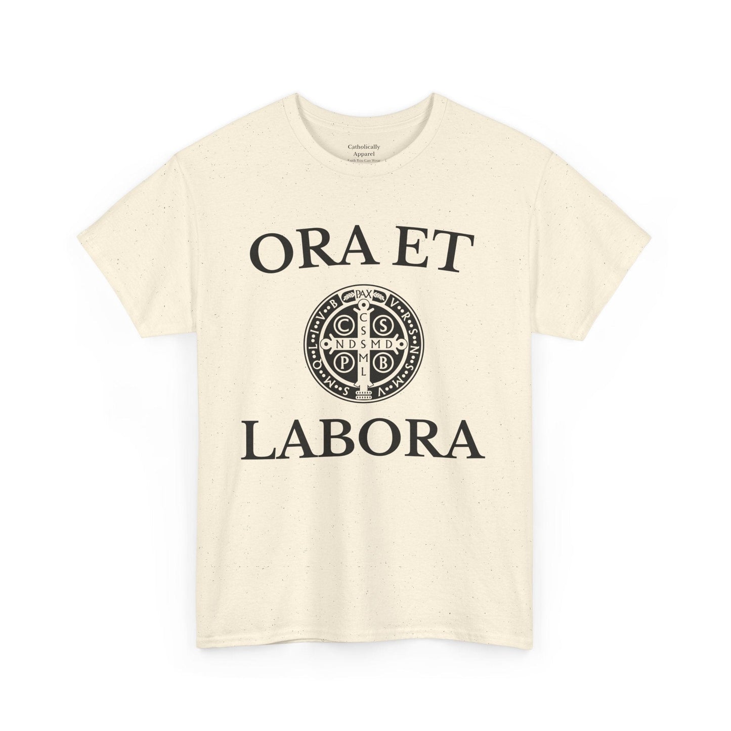 Printify T-Shirt Inspirational Unisex Heavy Cotton Tee - 'Ora et Labora' Message