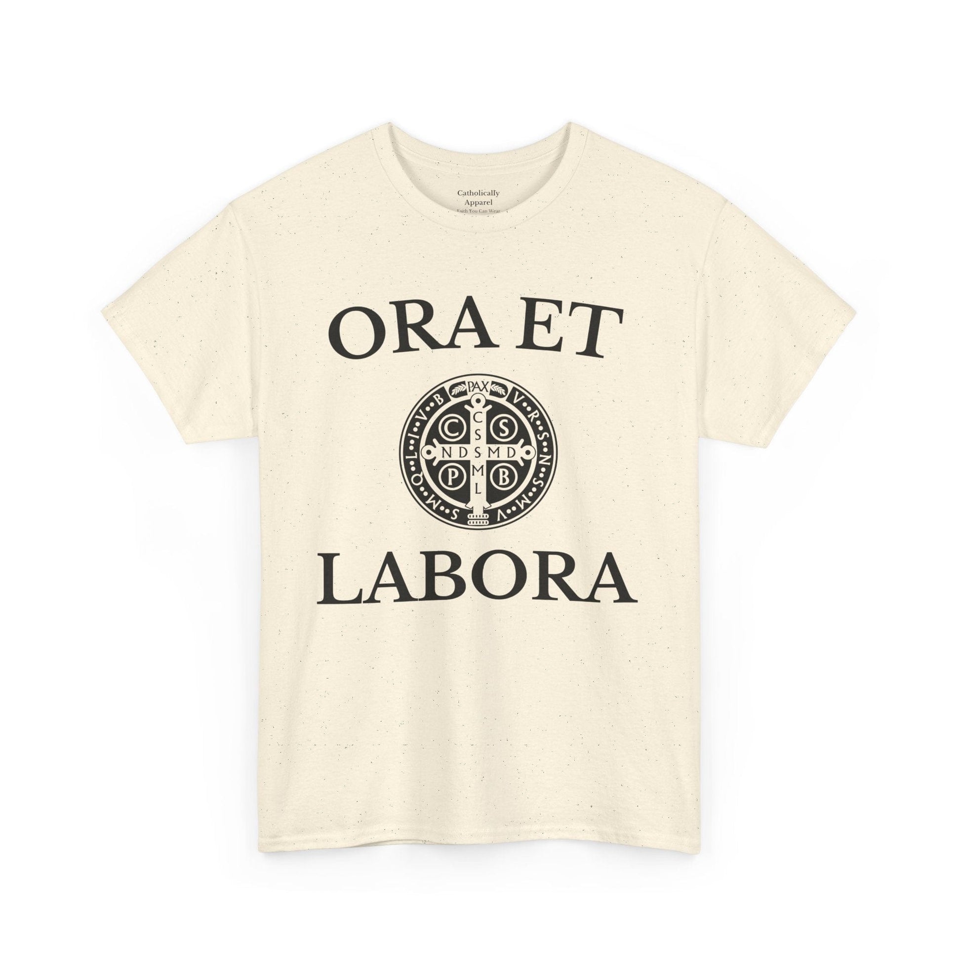 Printify T-Shirt Inspirational Unisex Heavy Cotton Tee - 'Ora et Labora' Message