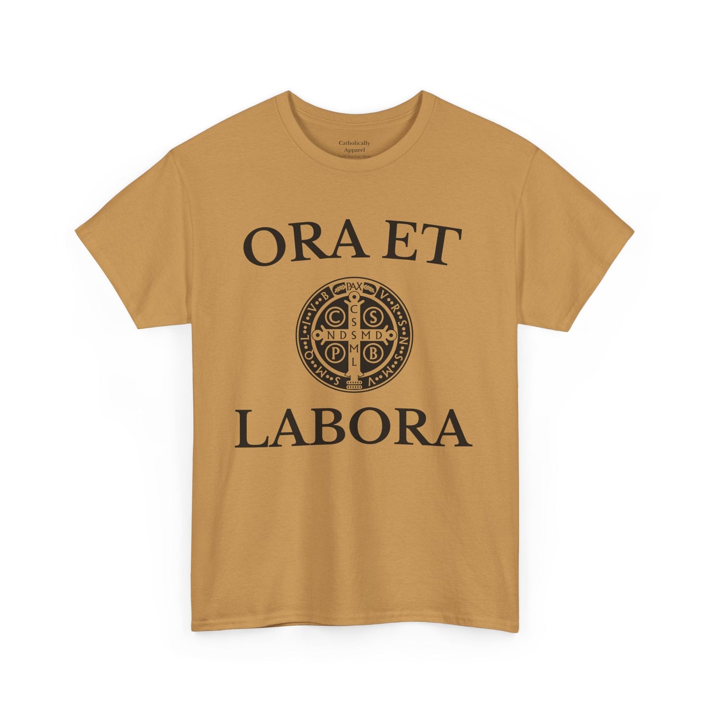 Printify T-Shirt Inspirational Unisex Heavy Cotton Tee - 'Ora et Labora' Message