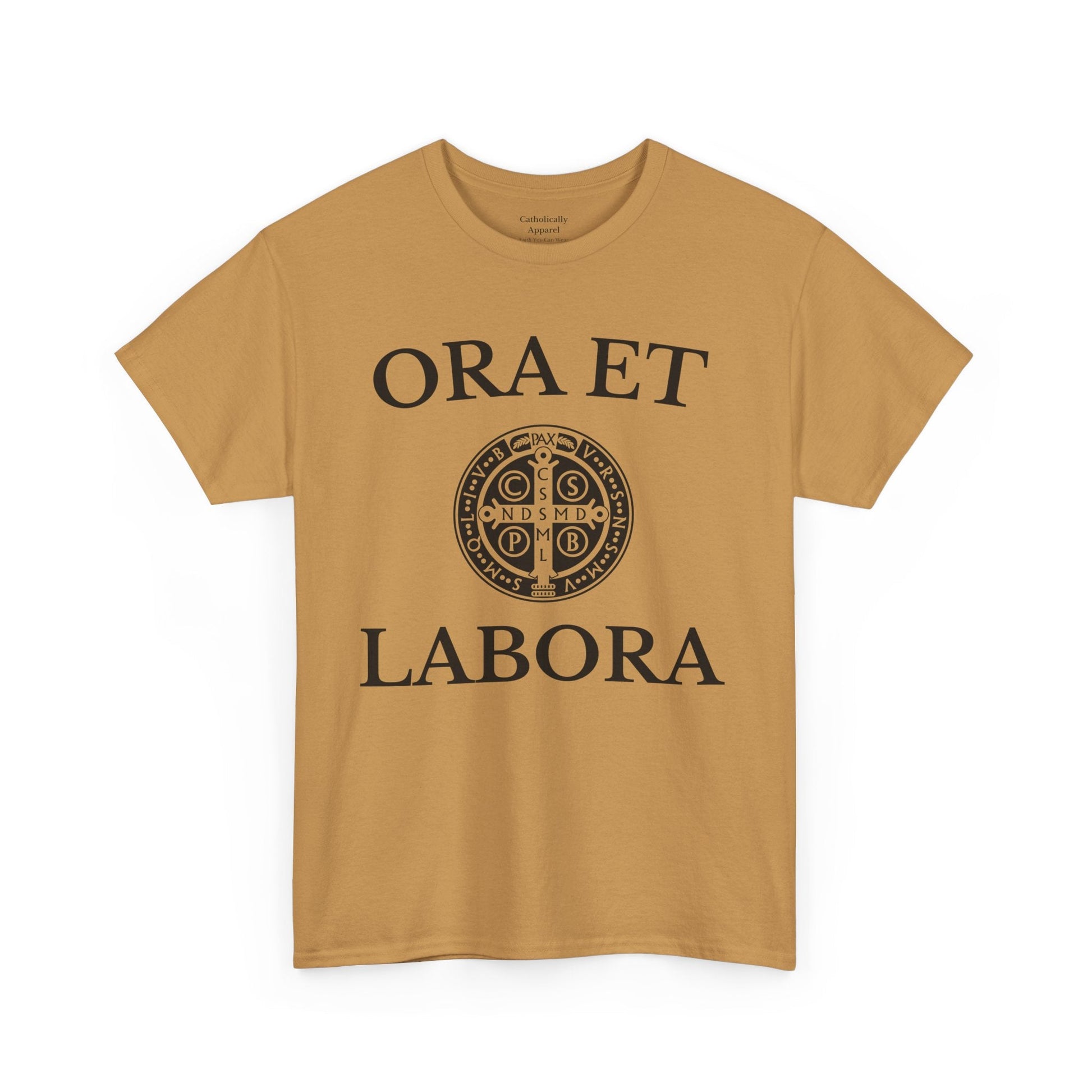 Printify T-Shirt Inspirational Unisex Heavy Cotton Tee - 'Ora et Labora' Message