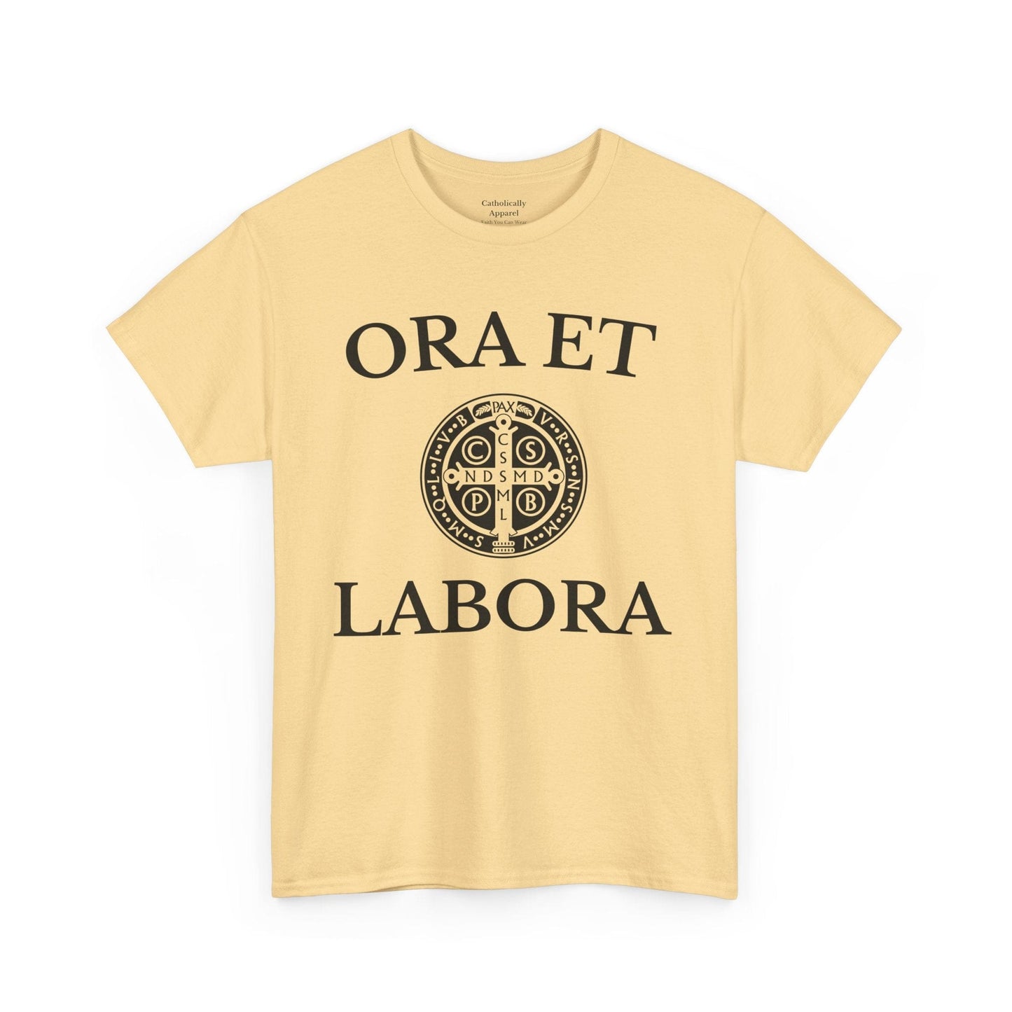 Printify T-Shirt Inspirational Unisex Heavy Cotton Tee - 'Ora et Labora' Message