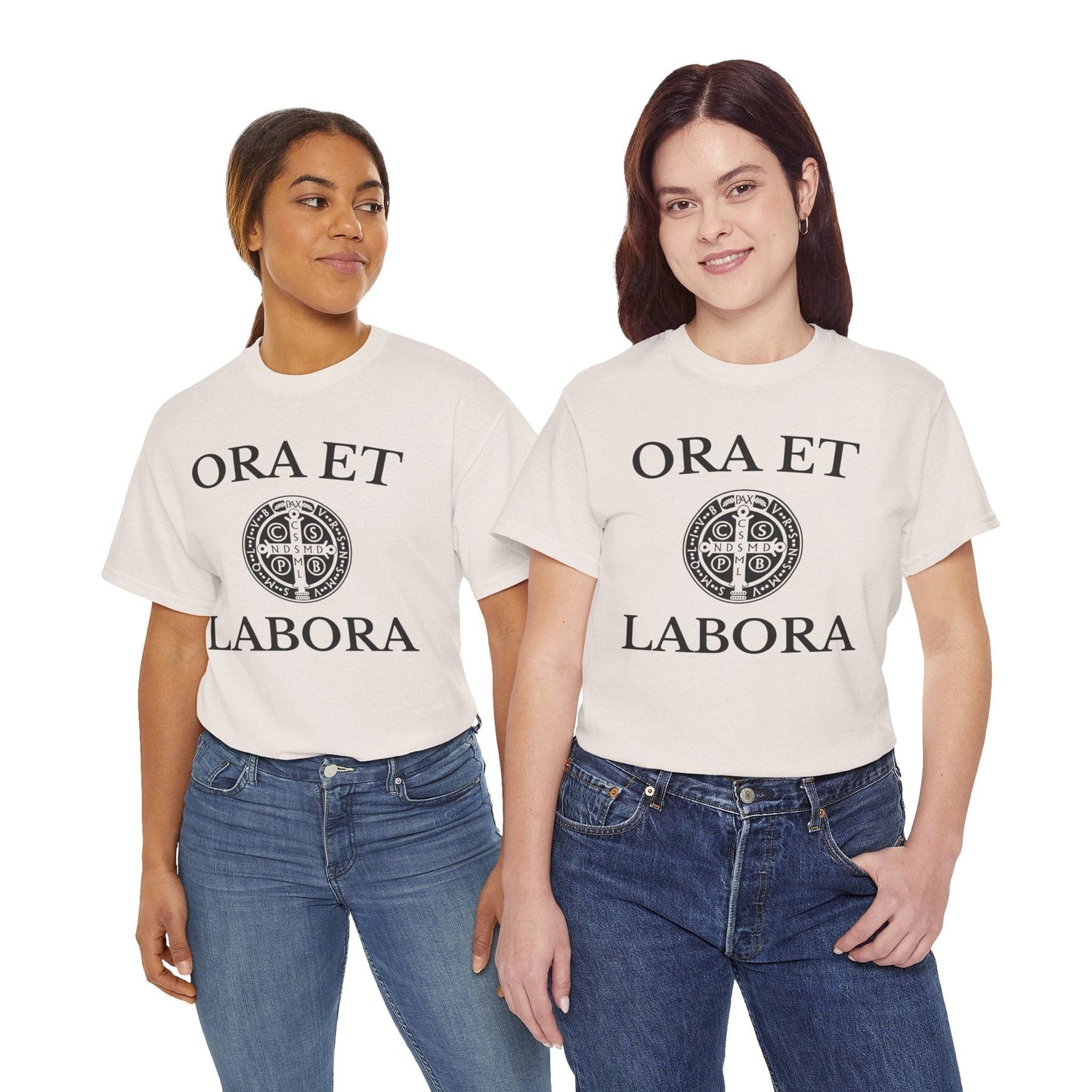 Printify T-Shirt Inspirational Unisex Heavy Cotton Tee - 'Ora et Labora' Message