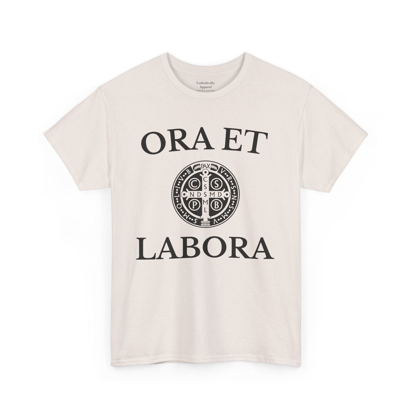 Printify T-Shirt Inspirational Unisex Heavy Cotton Tee - 'Ora et Labora' Message