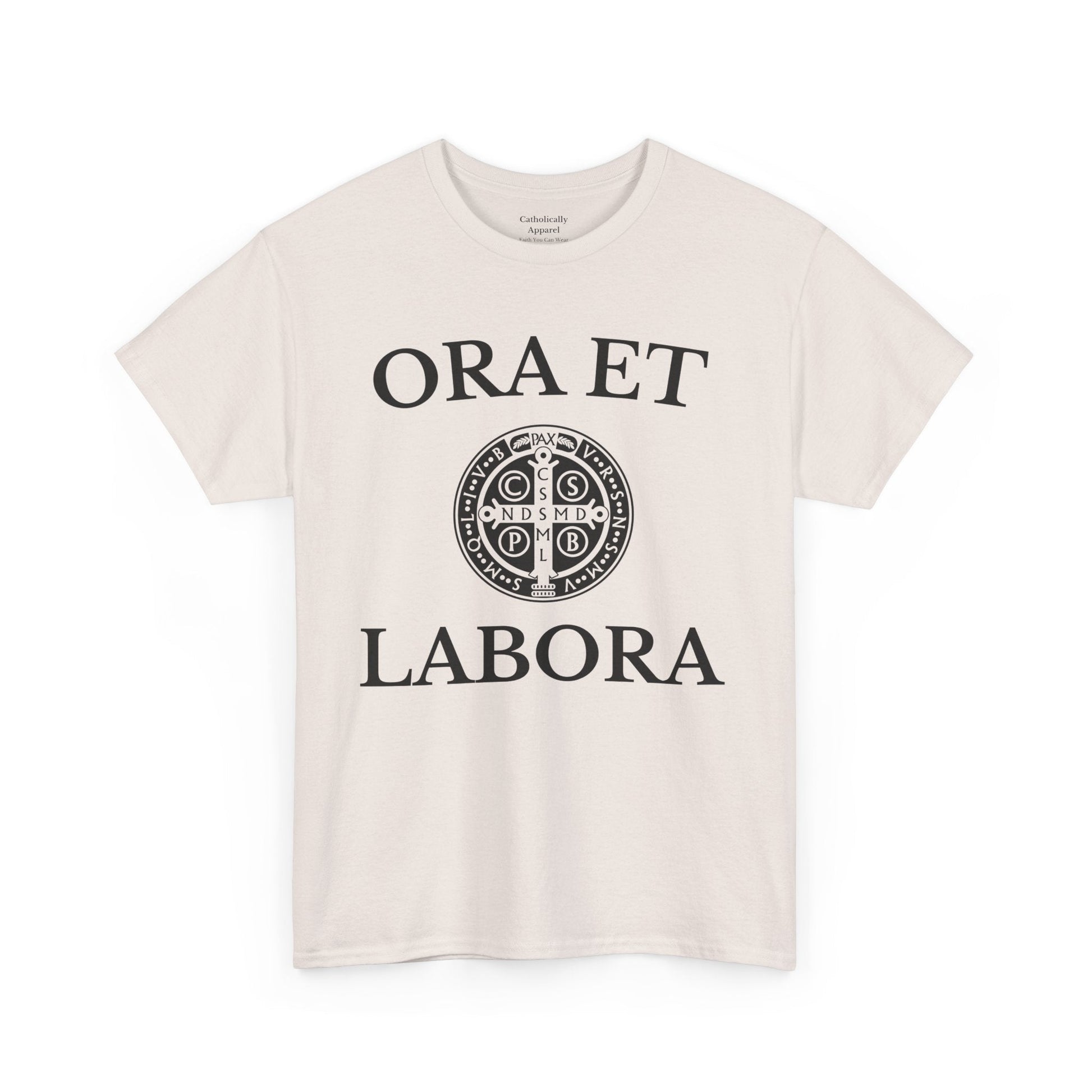 Printify T-Shirt Inspirational Unisex Heavy Cotton Tee - 'Ora et Labora' Message