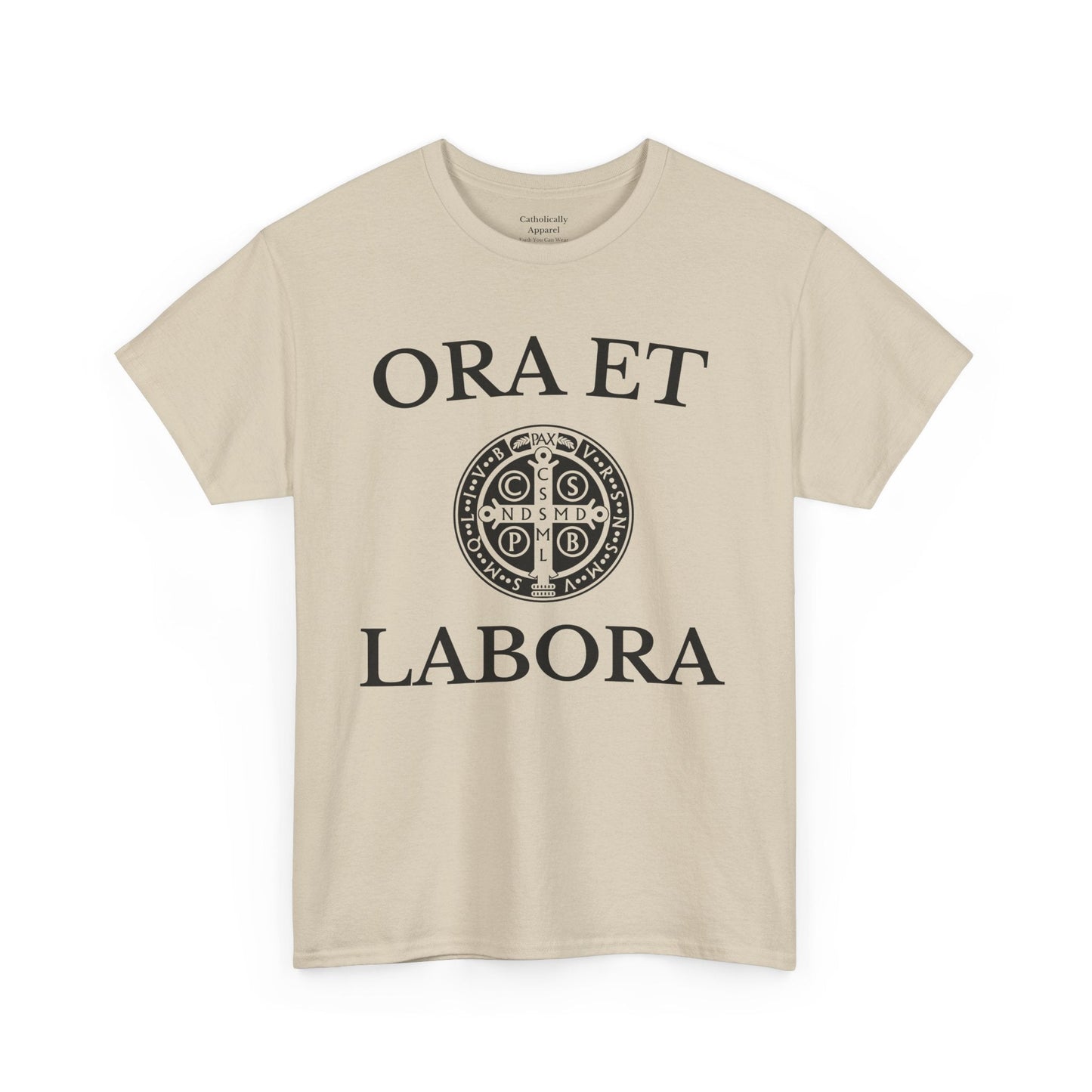 Printify T-Shirt Inspirational Unisex Heavy Cotton Tee - 'Ora et Labora' Message