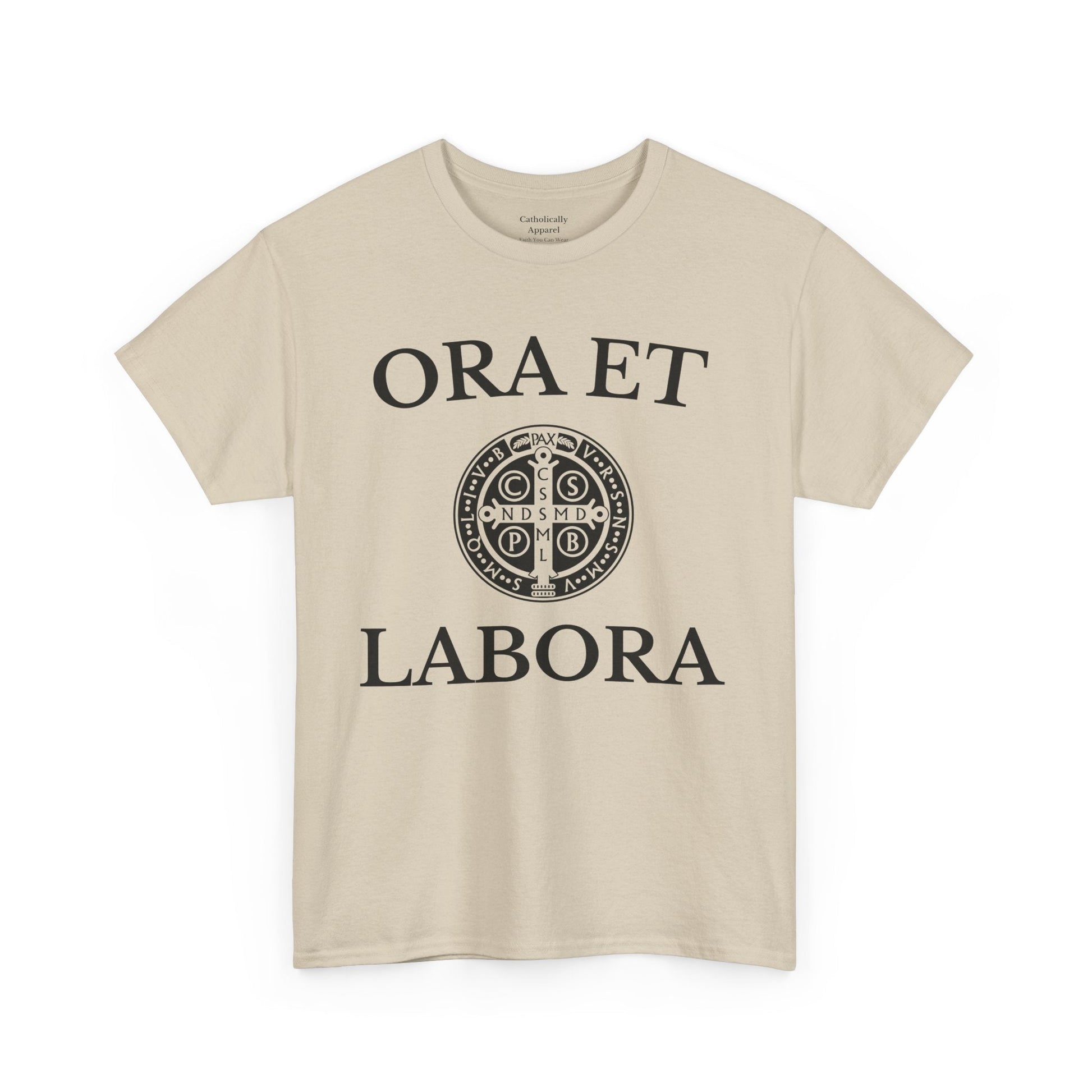 Printify T-Shirt Inspirational Unisex Heavy Cotton Tee - 'Ora et Labora' Message