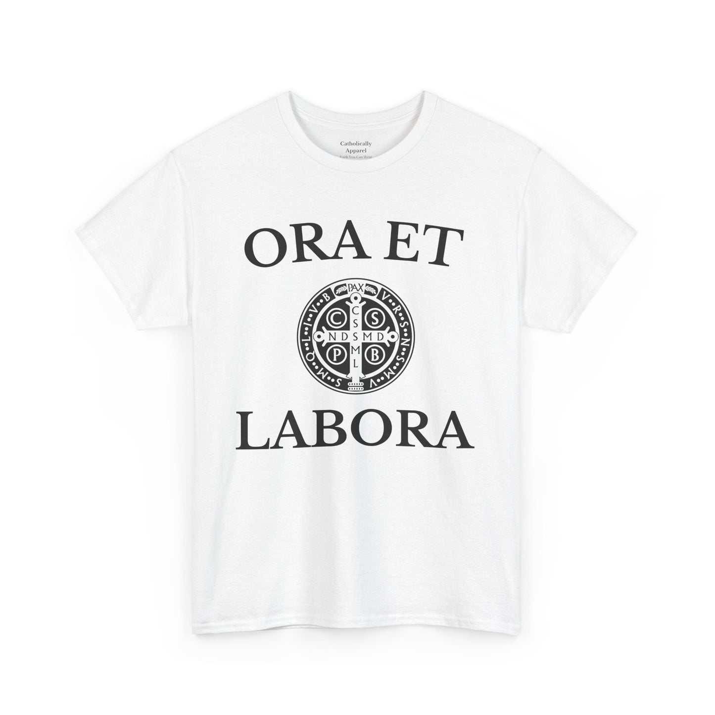 Printify T-Shirt Inspirational Unisex Heavy Cotton Tee - 'Ora et Labora' Message