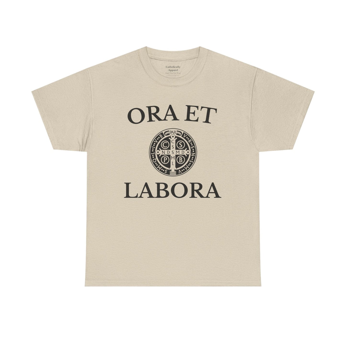 Printify T-Shirt Sand / S Inspirational Unisex Heavy Cotton Tee - 'Ora et Labora' Message